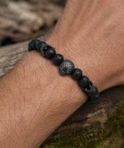 Alternative view of Mei's Everest Black Skull | armband | Edelsteen