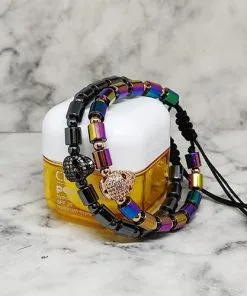 Mei's Everest set | The Couple of Steel | Edelsteen | grijs - regenboog