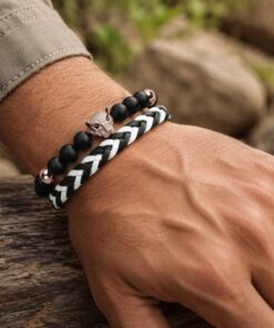 Alternative view of Mei's Everest Black Panther | armband | Edelsteen