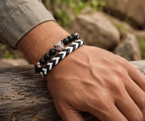 Alternative view of Mei's Everest Black Panther | armband | Edelsteen
