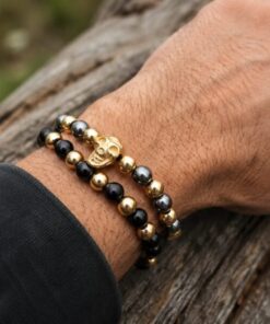 Alternative view of Mei's Everest Golden Skull | armband | Edelsteen