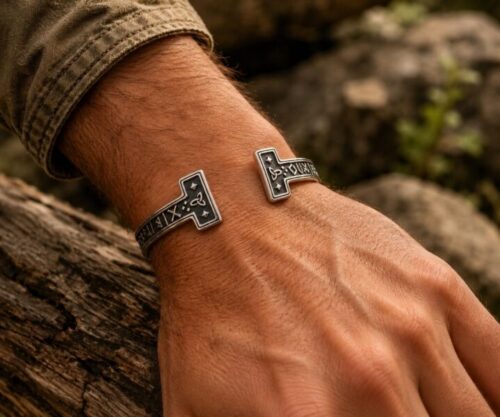 Alternative view of Mei's Viking Old Runes | armband | Stainless Steel