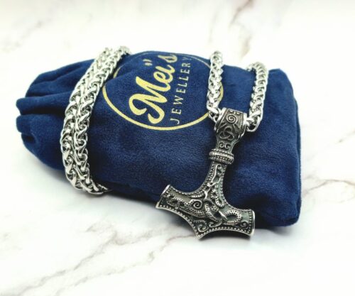 Viking with Hammer 1 1 Mei's Viking Viking with Hammer | ketting | Stainless Steel Viking with Hammer 1 1