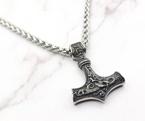 Viking with Hammer 4 1 Mei's Viking Viking with Hammer | ketting | Stainless Steel Viking with Hammer 4 1