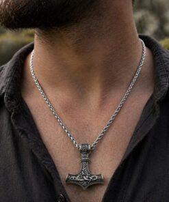 Alternative view of Mei's Viking Viking with Hammer |  ketting | Stainless Steel