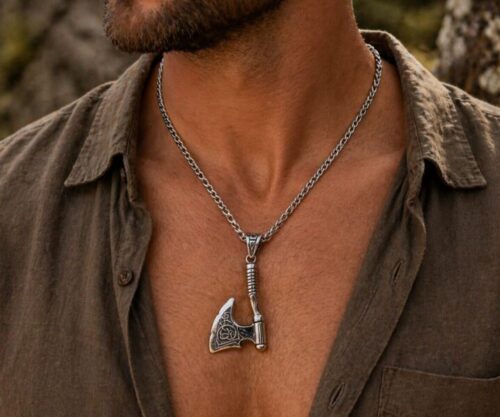 Alternative view of Mei's Viking Viking with Axe | ketting | Stainless Steel
