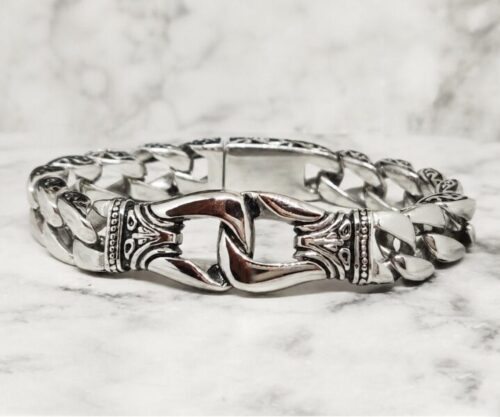 Mei’s Viking Locked Viking armband van roestvrij staal in zilver