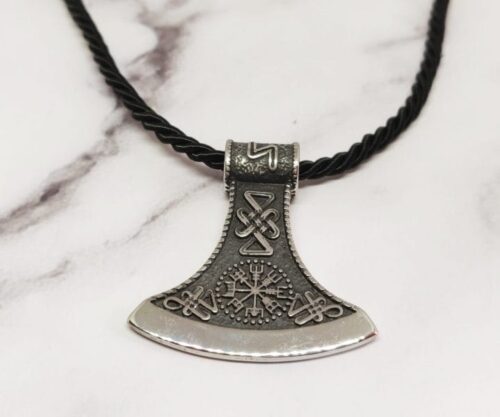 Mei’s Viking Viking’s Dane Axe ketting van roestvrij staal in zilver en zwart