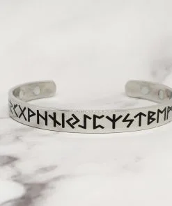 Alternative view of Mei's Viking Script of Runes | armband | Stainless Steel