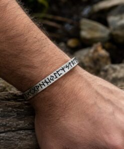 Alternative view of Mei's Viking Script of Runes | armband | Stainless Steel
