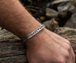 Alternative view of Mei's Viking Script of Runes | armband | Stainless Steel
