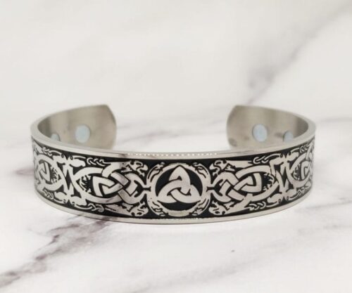 Mei’s Viking Viking with Knots armband van roestvrij staal in zilver en zwart