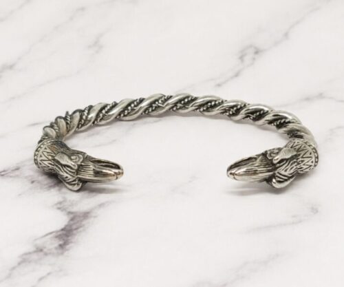 Nordic Raven 8 Mei's Jewellery Mei’s Viking Nordic Raven armband van roestvrij staal in zilver