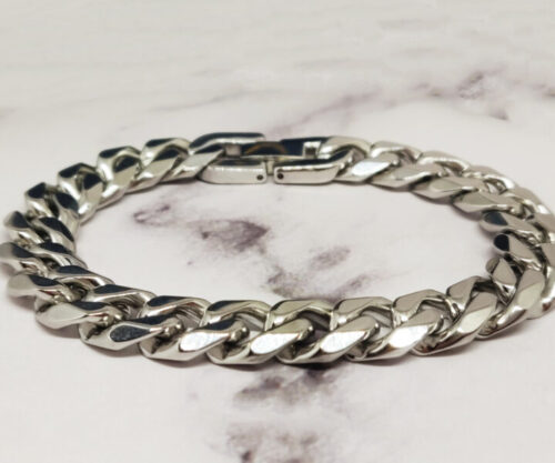 Mei’s Muse Tough Chain armband van roestvrij staal in zilver (17 cm), zilver (18 cm) en zilver (20 cm)
