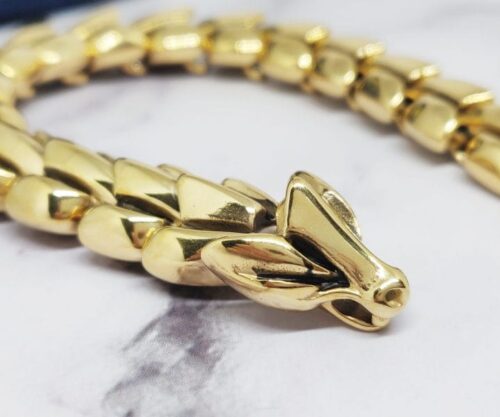 Dragon Bones Goud 5 scaled e1622025283914 Mei's Viking Dragon Bones | armband | Stainless Steel Dragon Bones Goud 5 scaled e1622025283914