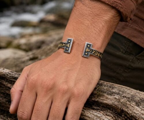 Alternative view of Mei's Viking Gold Runes | armband | Stainless Steel