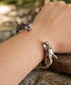 Alternative view of Mei's Viking Nordic Wolf | armband | Stainless Steel