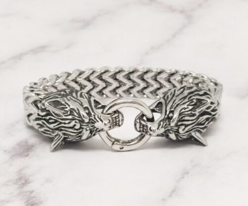 The Wolves 9 Mei's Jewellery Mei’s Viking The Wolves armband van roestvrij staal in zilver