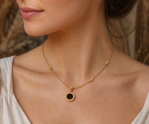 Alternative view of Mei's Muse Two Tones | ketting | Titanium Staal