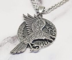 Mei's Viking Raven Amulet | ketting | Stainless Steel