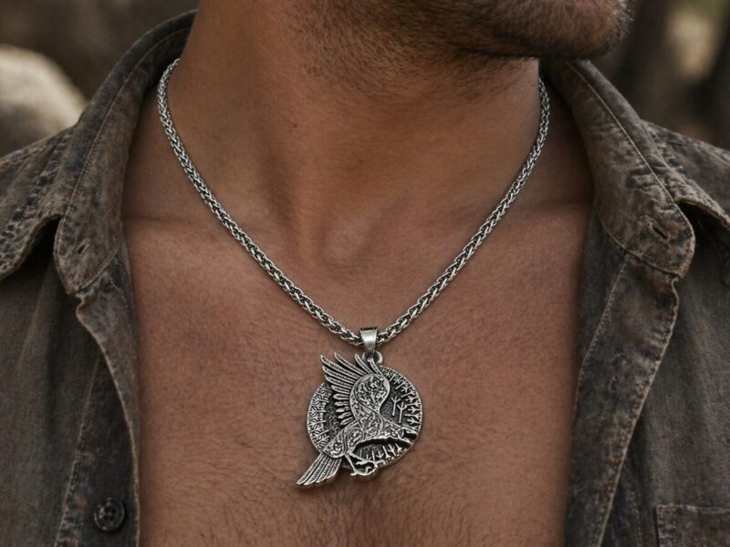 Raven Amulet sierfoto Mei's Viking Raven Amulet | ketting | Stainless Steel Mei's Viking Raven Amulet | ketting | Stainless Steel - Afbeelding 2