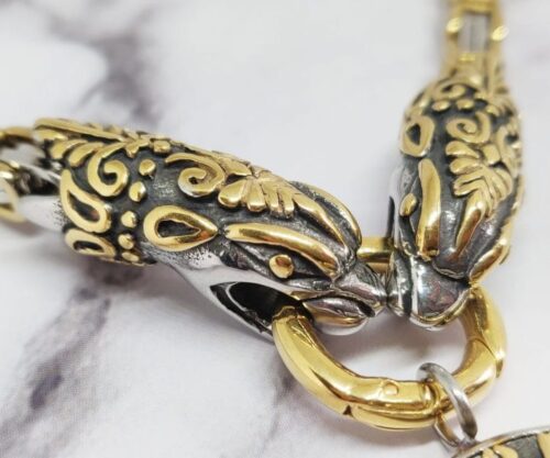 Wolf Dragons 5 scaled e1618488414575 Mei's Viking Wolf & Dragons | ketting | Stainless Steel Wolf Dragons 5 scaled e1618488414575