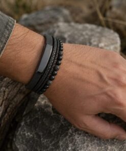 Alternative view of Mei's Hide Onyx Leather | armband | Leer