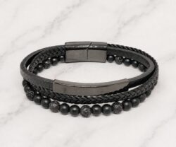 Mei's Hide Onyx Leather | armband | Leer