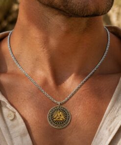 Alternative view of Mei's Viking Valknut & Axe | ketting | Stainless Steel