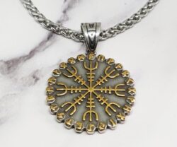 Mei's Viking Helm of Awe & Vegvisir | ketting | Stainless Steel