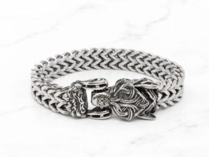 Mei’s Viking Wolf Fenrir armband van roestvrij staal in zilver