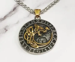 Mei's Viking Wolf Moon | ketting | Stainless Steel