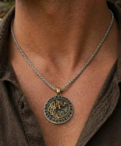 Alternative view of Mei's Viking Wolf Moon | ketting | Stainless Steel