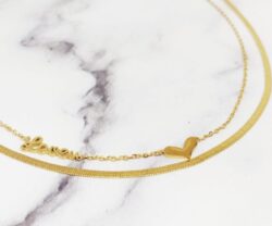 Mei's Muse Double Love | ketting | Titanium Steel