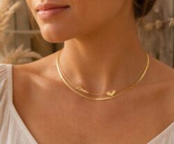 Alternative view of Mei's Muse Double Love | ketting | Titanium Steel