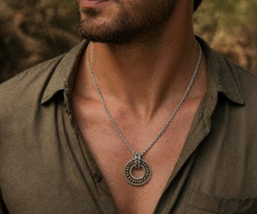 Alternative view of Mei's Viking Rune Coin | ketting | Stainless Steel