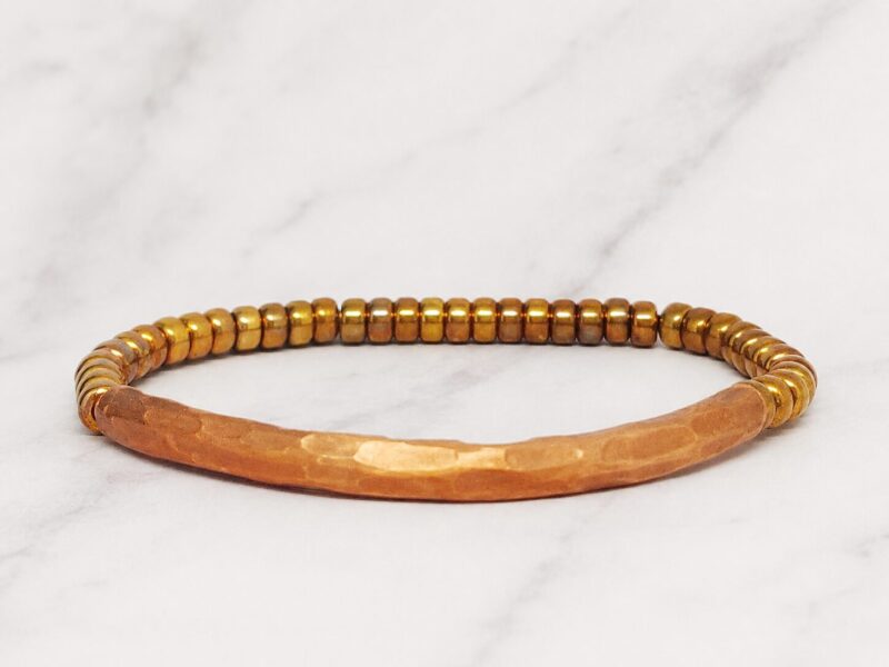 Copper Beaded 1 Mei's Tibetan Copper Beaded | armband | Koper Mei’s Tibetan Copper Beaded armband van koper in koper