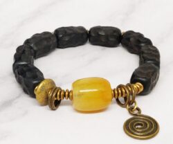 Mei's Tibetan Ebony Copper | armband | Hout