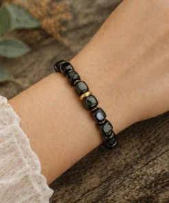 Alternative view of Mei's Tibetan Onyx Cubes | armband | Edelsteen