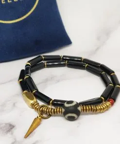 Alternative view of Mei's Tibetan Onyx Rod | armband | Edelsteen