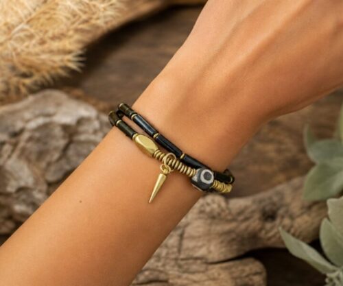 Alternative view of Mei's Tibetan Onyx Rod | armband | Edelsteen