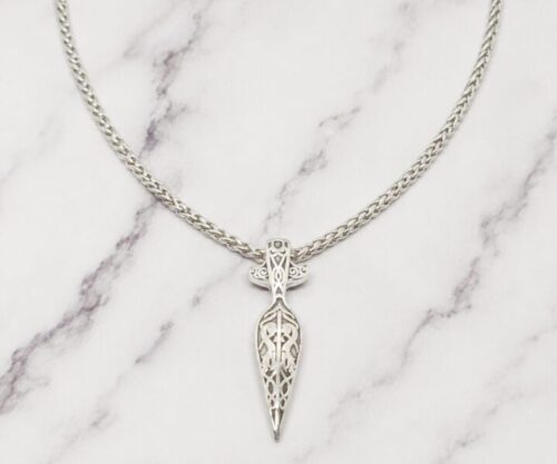 Mei’s Viking Big Nordic Spear ketting van roestvrij staal in zilver