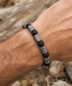 Alternative view of Mei's Viking Lava Rune | armband | Stainless Steel