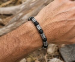 Alternative view of Mei's Viking Lava Rune | armband | Stainless Steel