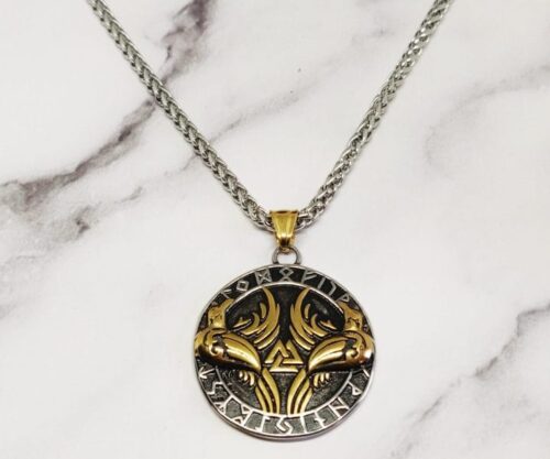Raven Valknut 4 scaled e1643203419404 Mei's Viking Raven Valknut | ketting | Stainless Steel Raven Valknut 4 scaled e1643203419404