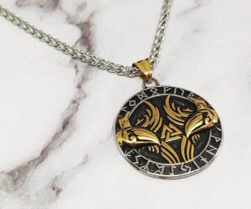 Raven Valknut 5 scaled e1643203329715 Mei's Viking Raven Valknut | ketting | Stainless Steel Raven Valknut 5 scaled e1643203329715