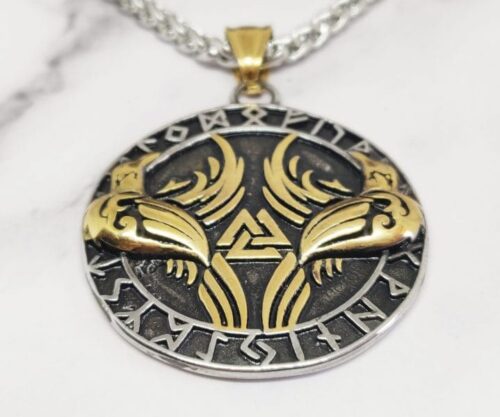 Raven Valknut 6 scaled e1643203345799 Mei's Viking Raven Valknut | ketting | Stainless Steel Raven Valknut 6 scaled e1643203345799