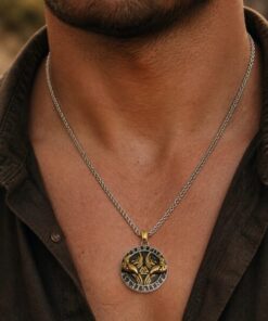 Alternative view of Mei's Viking Raven Valknut | ketting | Stainless Steel