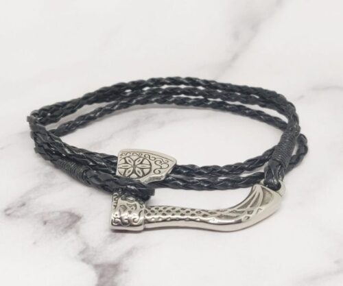 Mei’s Viking Wrapped Axe armband van leer
