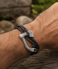 Alternative view of Mei's Viking Wrapped Axe | armband | Leer